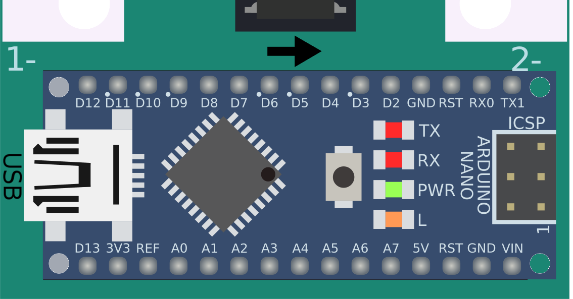 Arduino Nano en zócalo